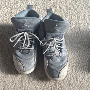 Boys Gray/ White Jordans